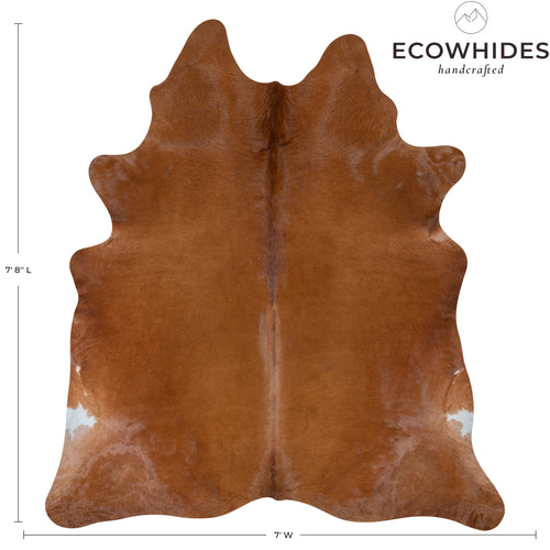 Brazilian Brown Cowhide Rug Size 7'8" L x 7' W 7256