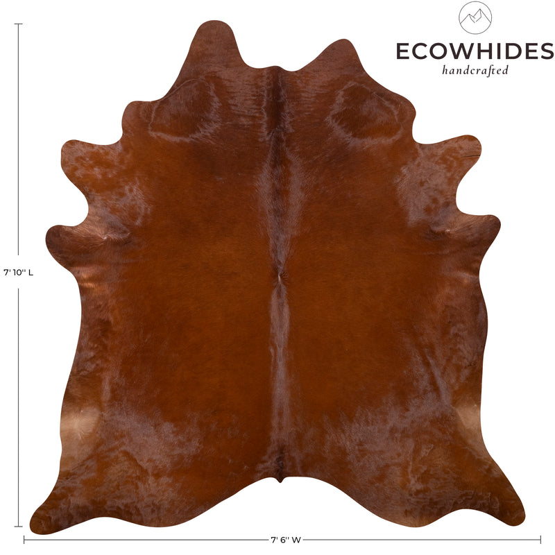 Brazilian Brown Cowhide Rug Size 7'10" L x 7'6" W 7257