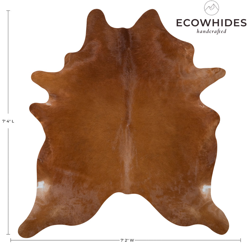 Brazilian Brown Cowhide Rug Size 7'4" L x 7'2" W 7258