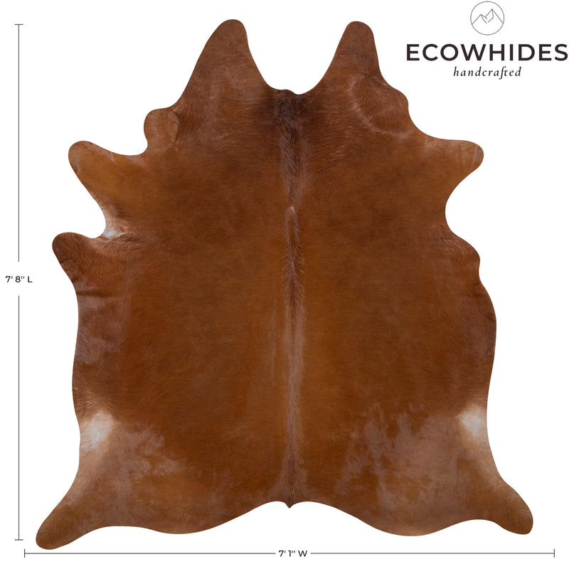 Brazilian Brown Cowhide Rug Size 7'8" L x 7'1" W 7259