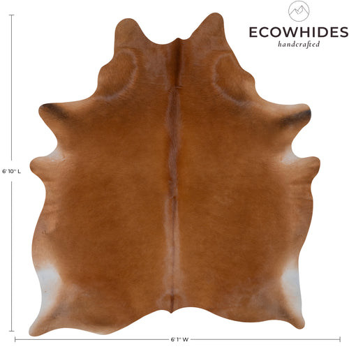 Brazilian Brown Cowhide Rug Size 6'10" L x 6'1" W 7264