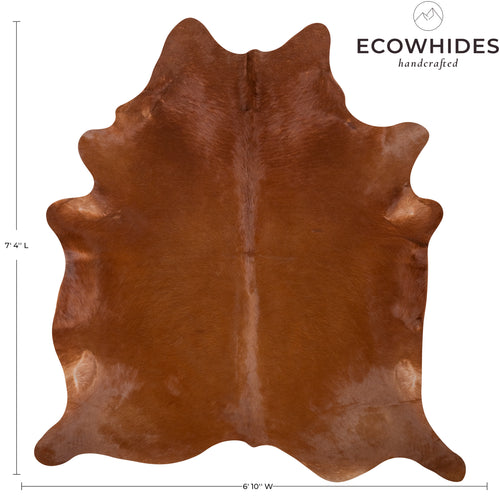 Brazilian Brown Cowhide Rug Size 7'4" L x 6'10" W 7265