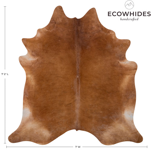 Brazilian Brown Cowhide Rug Size 7'2" L x 7' W 7267