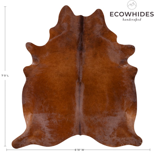 Brazilian Brown Cowhide Rug Size 7'5" L x 6'10" W 7271