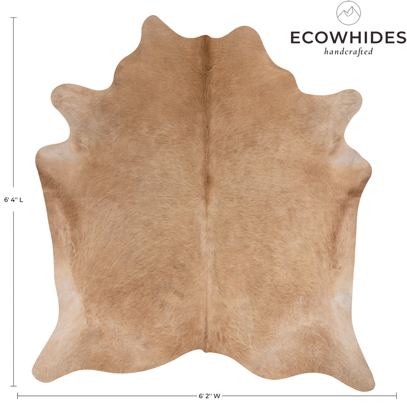 Brazilian Beige Cowhide Rug Size 6.4" L x 6'2" W 7425