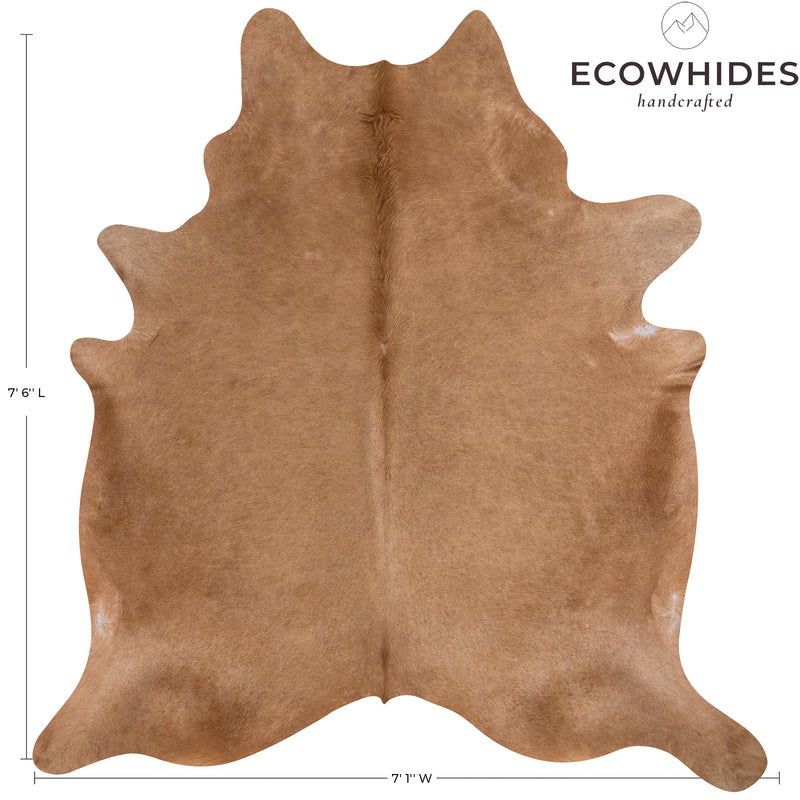 Brazilian Beige Cowhide Rug Size 7.6" L x 7'1" W 7451