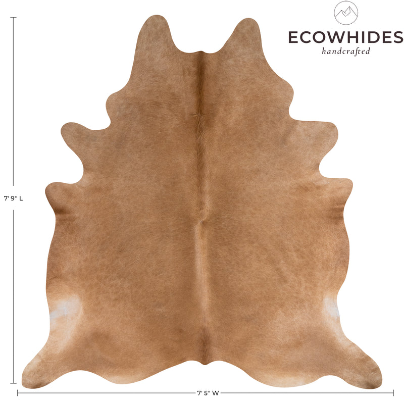 Brazilian Beige Cowhide Rug Size 7.9" L x 7'5" W 7452