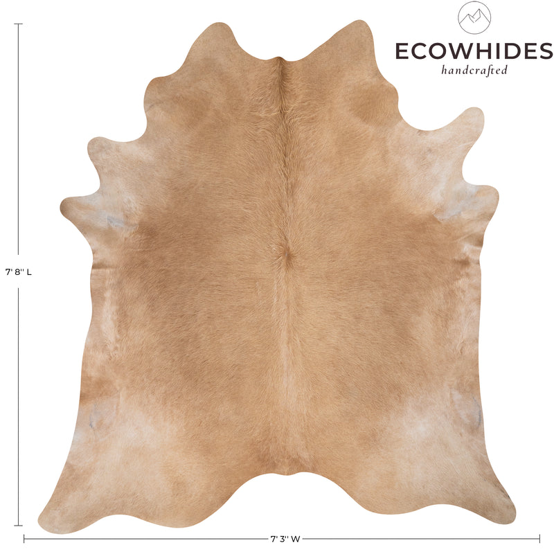 Brazilian Beige Cowhide Rug Size 7.8" L x 7'3" W 7456