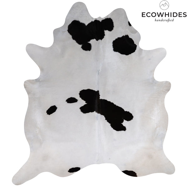 Brazilian Black and White Cowhide Rug Size 7'7" L x 7'4" W 7632