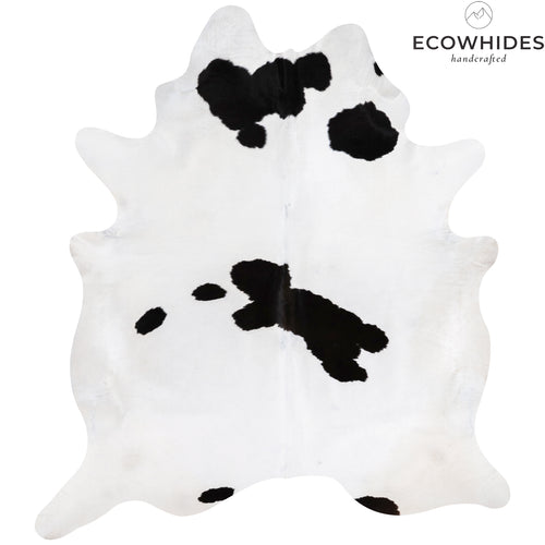 Brazilian Black and White Cowhide Rug Size 7'7" L x 7'4" W 7632