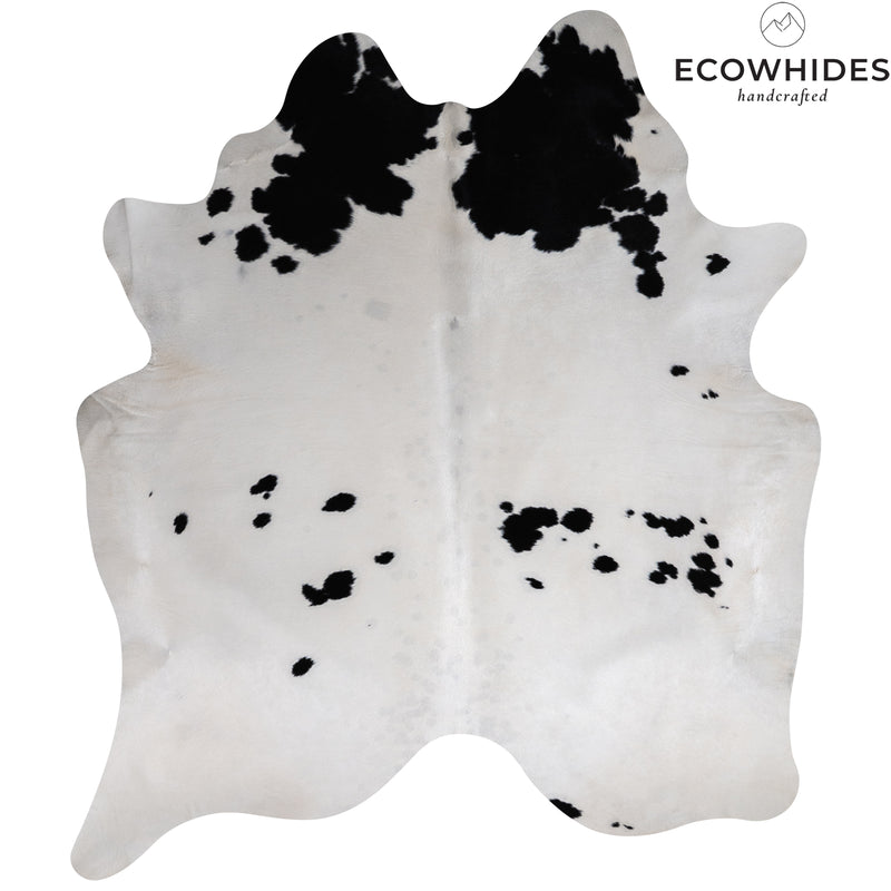 Brazilian Black and White Cowhide Rug Size 7'9" L x 7' W 7634