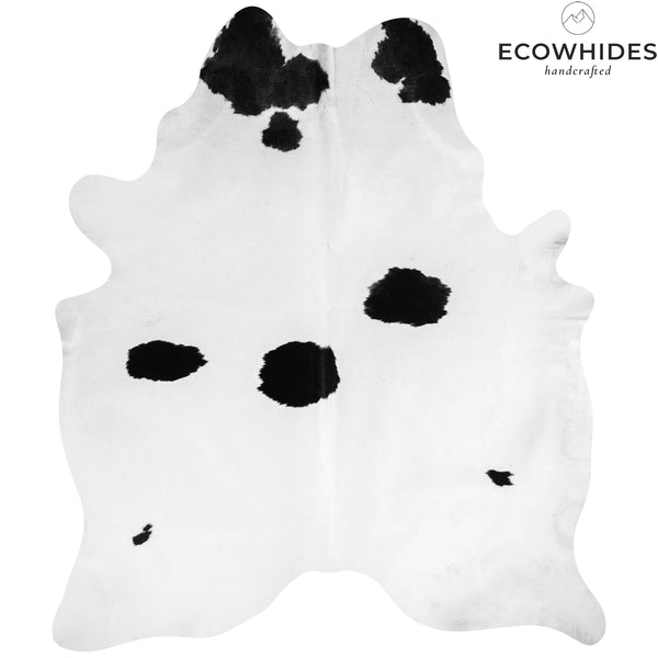 Brazilian Black and White Cowhide Rug Size 7'9" L x 6'11" W 7636