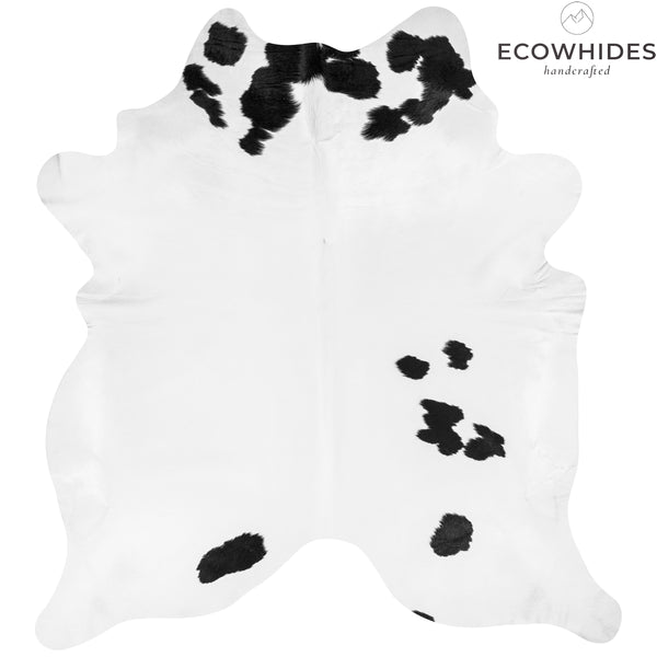 Brazilian Black and White Cowhide Rug Size 7'2" L x 7'3" W 7637