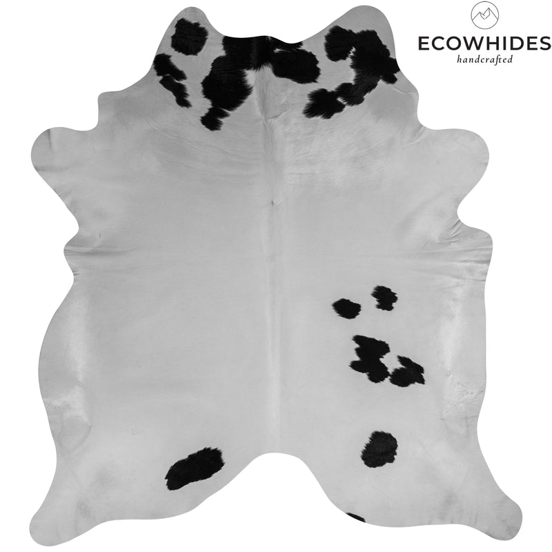 Brazilian Black and White Cowhide Rug Size 7'2" L x 7'3" W 7637