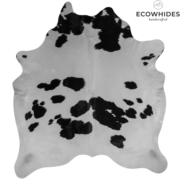 Brazilian Black and White Cowhide Rug Size 7'2" L x 6'10" W 7638