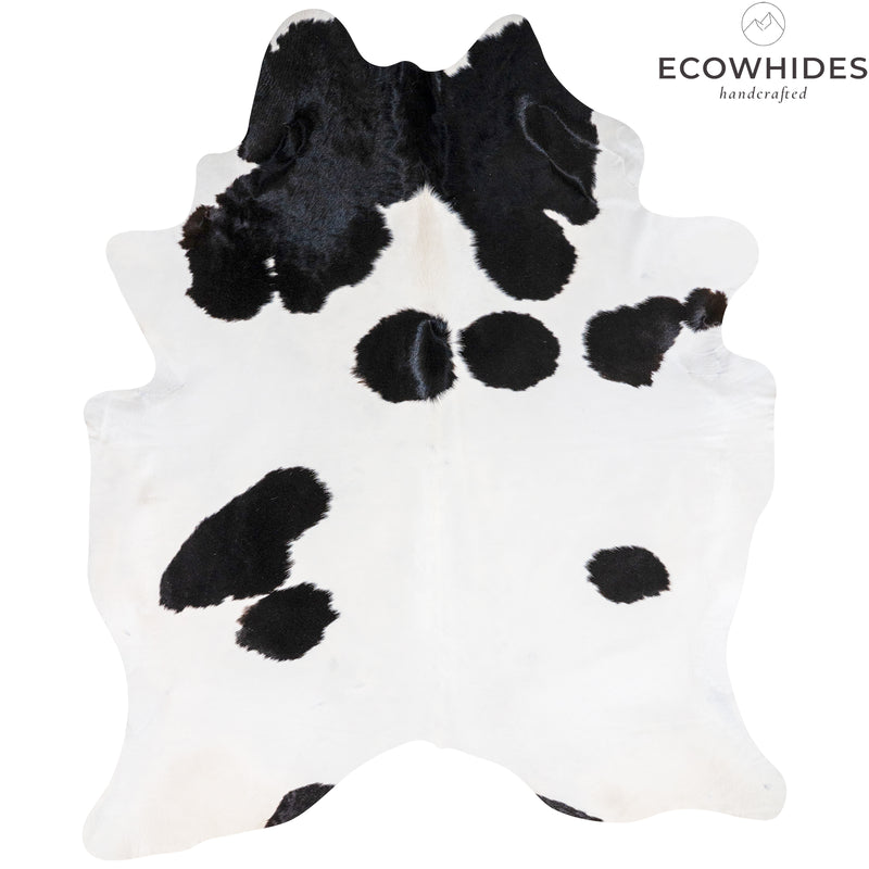 Brazilian Black and White Cowhide Rug Size 7'9" L x 6'6" W 7641