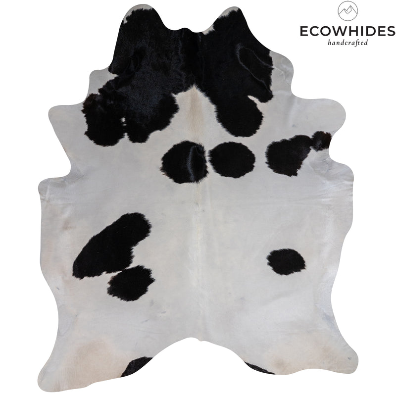 Brazilian Black and White Cowhide Rug Size 7'9" L x 6'6" W 7641