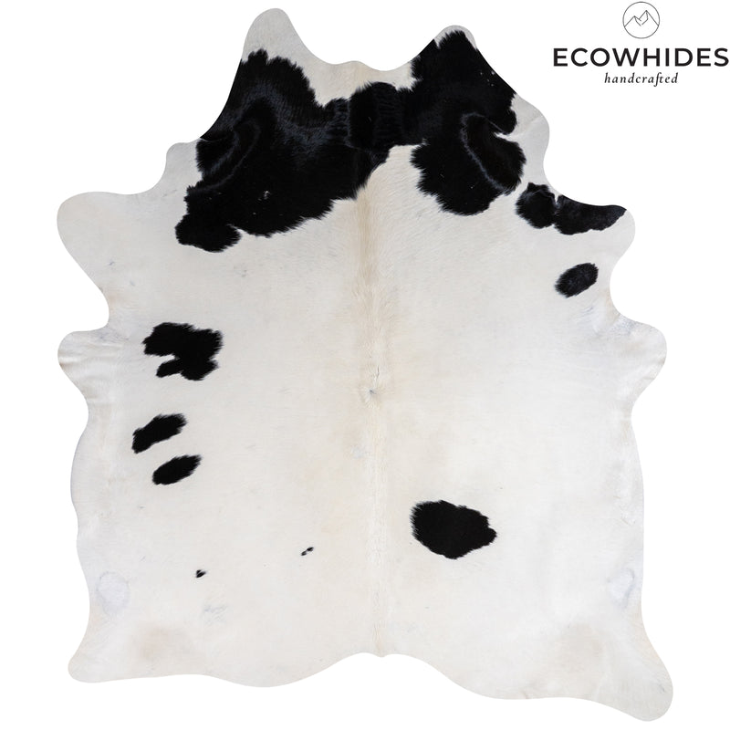 Brazilian Black and White Cowhide Rug Size 6'10" L x 6'3" W 7646