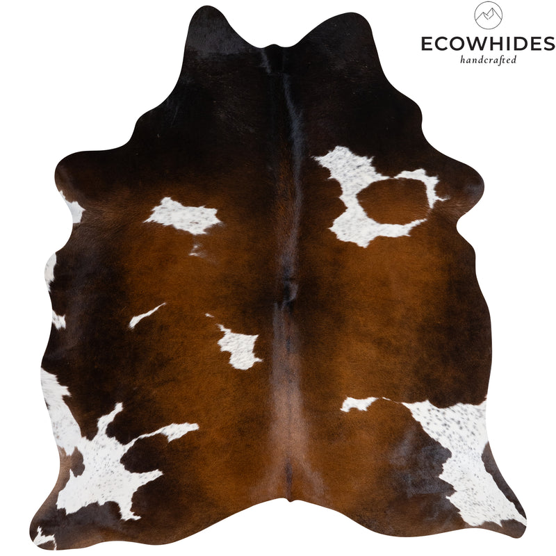 Brazilian Chocolate and White Cowhide Rug Size 6'5" L x 6' W 7679