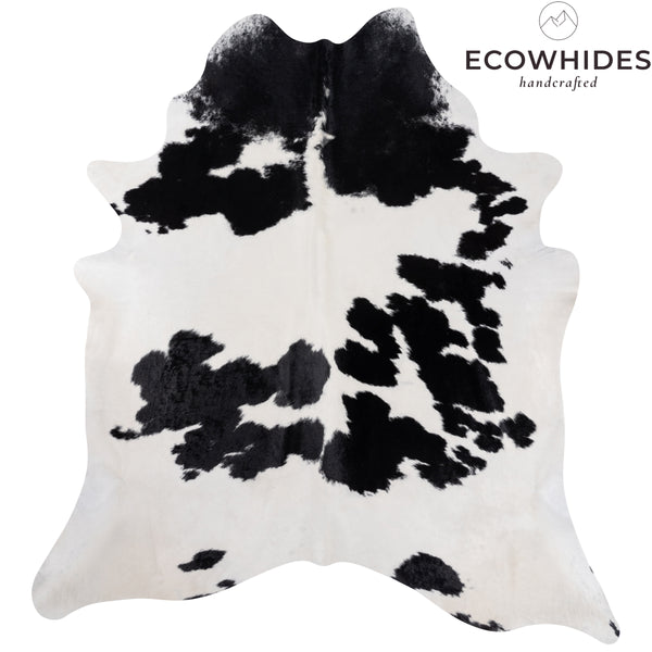 Brazilian Black and White Cowhide Rug Size 7'2" L x 6'10" W 8280