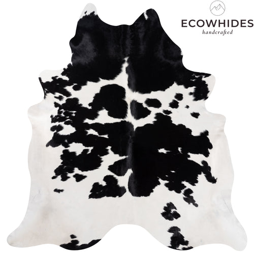 Brazilian Black and White Cowhide Rug Size 7'9" L x 7'6" W 8282