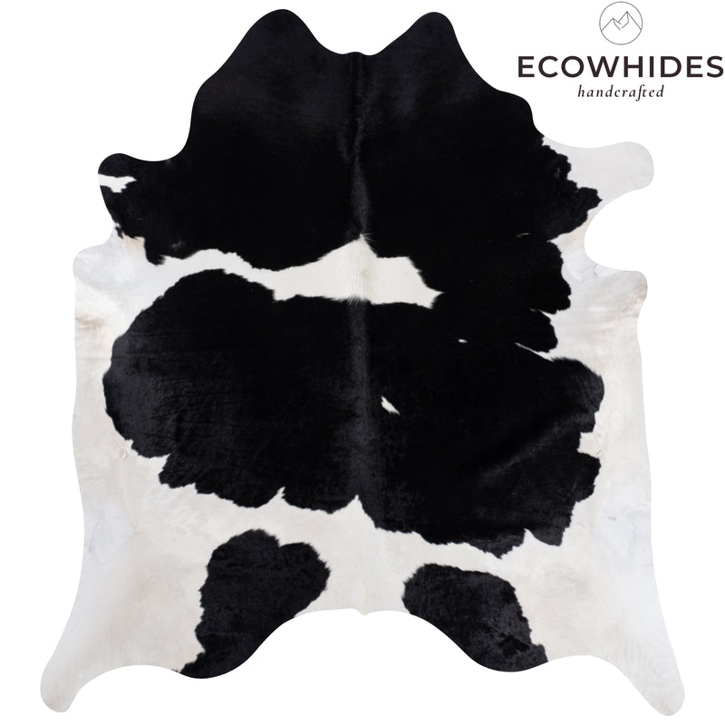 Brazilian Black and White Cowhide Rug Size 7'1" L x 6'10" W 8286