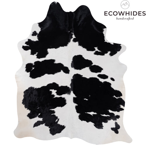 Brazilian Black and White Cowhide Rug Size 7'8" L x 6'2" W 8287