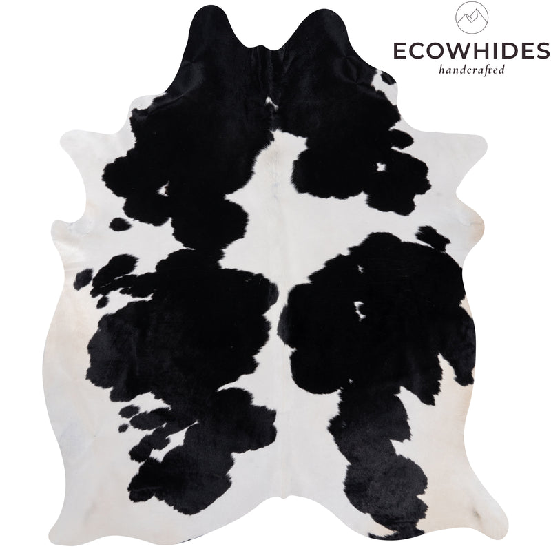 Brazilian Black and White Cowhide Rug Size 8'0" L x 6'2" W 8288