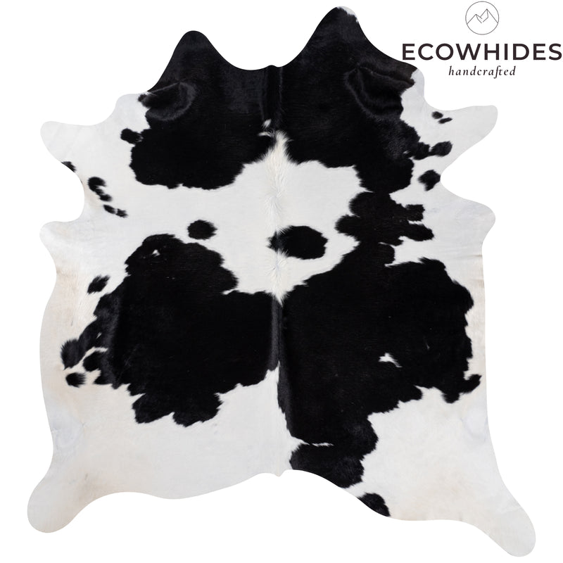 Brazilian Black and White Cowhide Rug Size 7'2" L x 7'2" W 8289