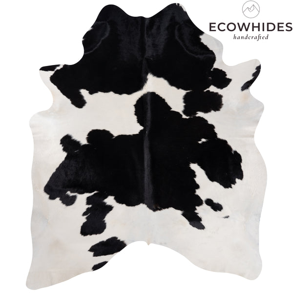 Brazilian Black and White Cowhide Rug Size 7'6" L x 6'4" W 8295