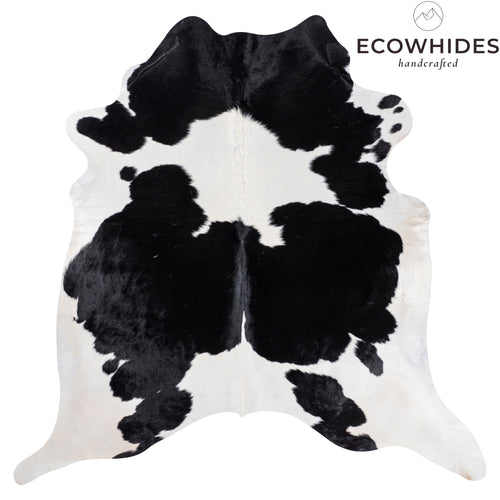 Brazilian Black and White Cowhide Rug Size 7'3" L x 7'8" W 8301