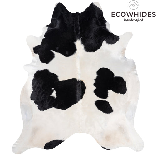 Brazilian Black and White Cowhide Rug Size 7'9" L x 6'10" W 8303