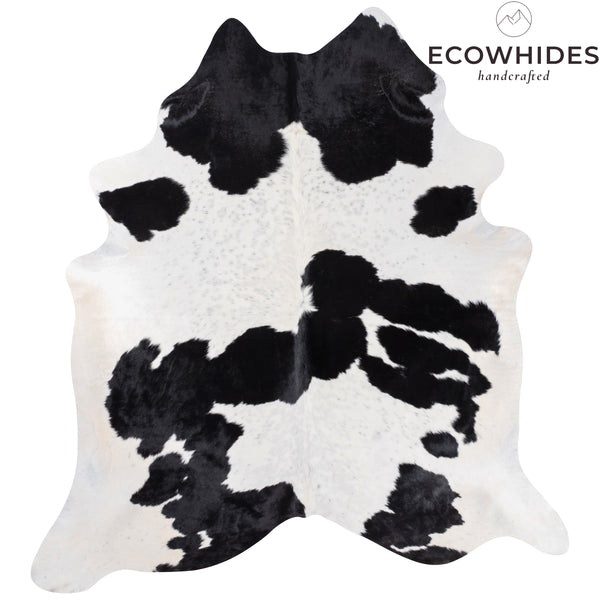 Brazilian Black and White Cowhide Rug Size 7'6" L x 7'4" W 8312