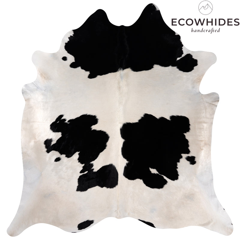 Brazilian Black and White Cowhide Rug Size 7'3" L x 7'0" W 8315