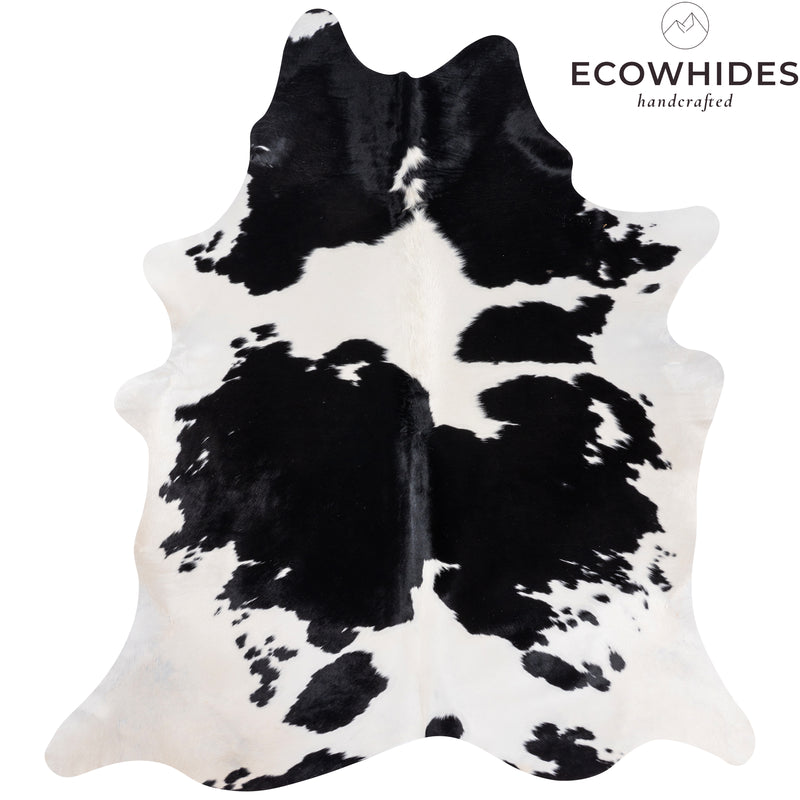 Brazilian Black and White Cowhide Rug Size 7'8" L x 6'10" W 8329