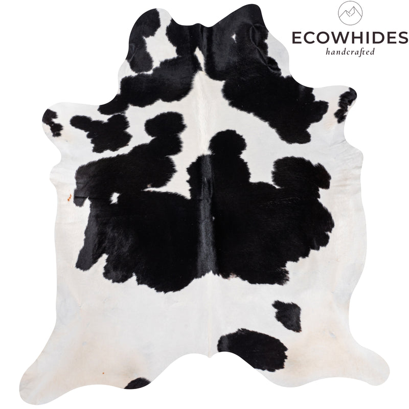 Brazilian Black and White Cowhide Rug Size 7'7" L x 7'4" W 8331