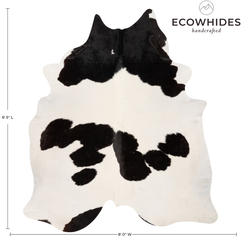 Brazilian Black And White Cowhide Rug Size 8' L x 6'5" W 8700