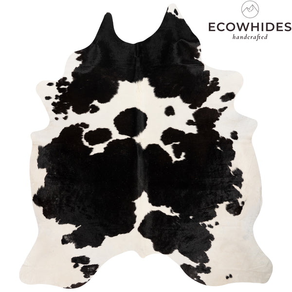 Brazilian Black And White Cowhide Rug Size 7'11" L x 7' W 8701