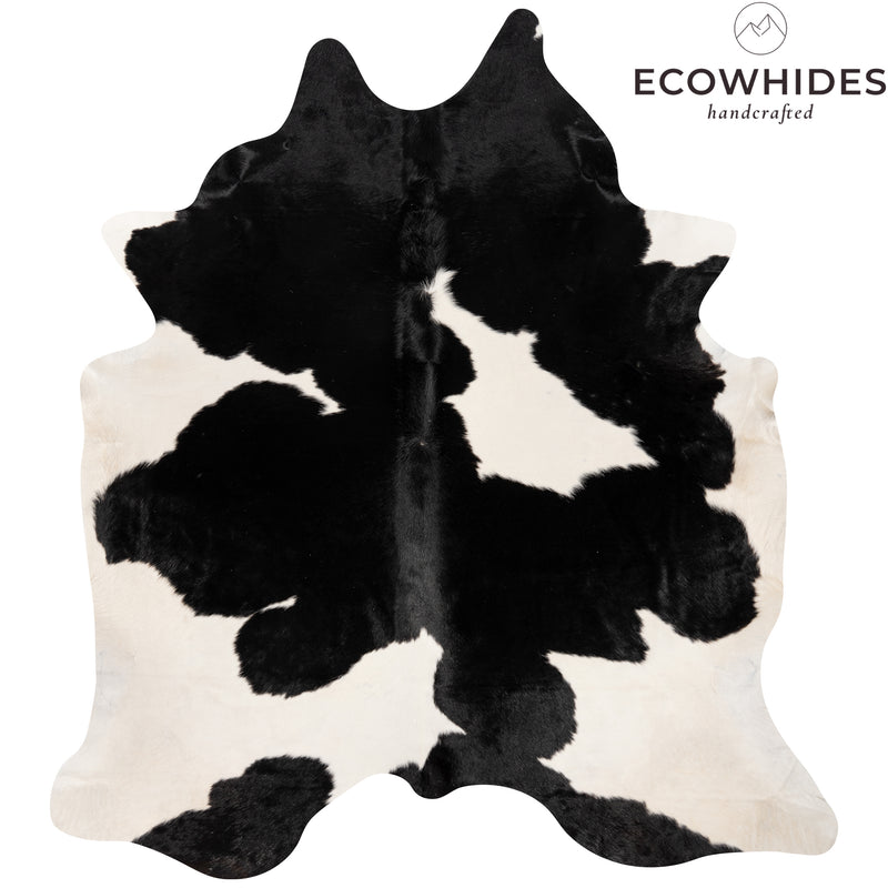 Brazilian Black And White Cowhide Rug Size 8'3" L x 7'3" W 8704