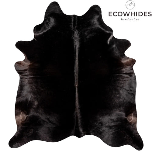 Solid Black Natural Cowhide Rug from eCowhides