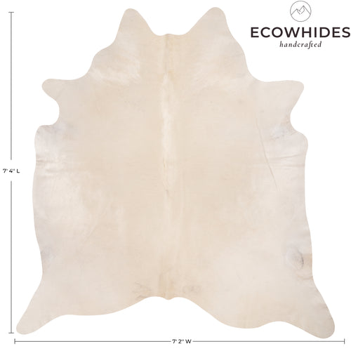 Brazilian White Cowhide Rug Size 7'4" L x 7'2" W 8809