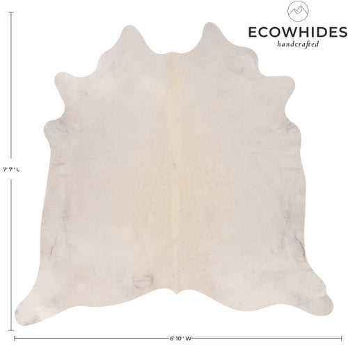 Brazilian White Cowhide Rug Size 7'7" L x 6'10" W 8810