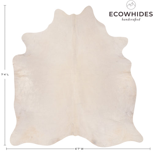 Brazilian White Cowhide Rug Size 7'4" L x 6'7" W 8813