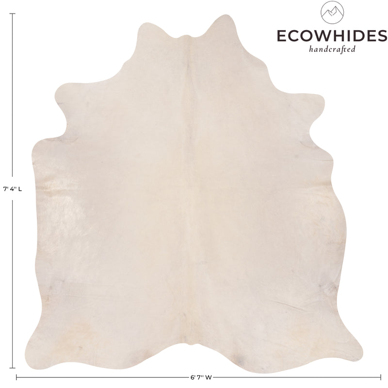 Brazilian White Cowhide Rug Size 7'4" L x 6'7" W 8813