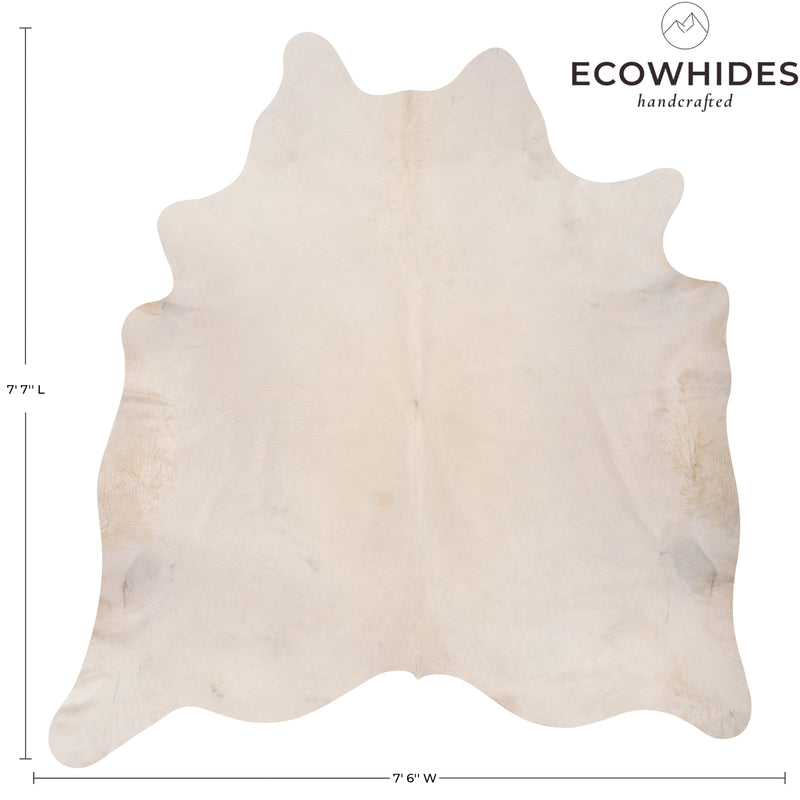 Brazilian White Cowhide Rug Size 7'7" L x 7'6" W 8814