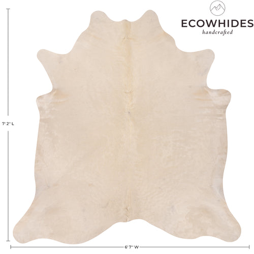 Brazilian White Cowhide Rug Size 7'2" L x 6'7" W 8818