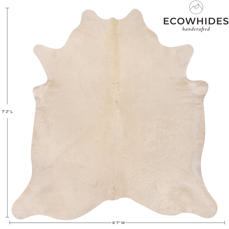 Brazilian White Cowhide Rug Size 7'2" L x 6'7" W 8818