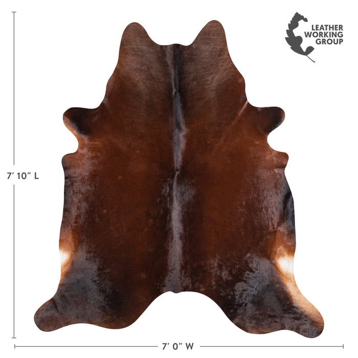 Brazilian Mahogany Cowhide Rug Size 7'10" L x 7'0" W 1000
