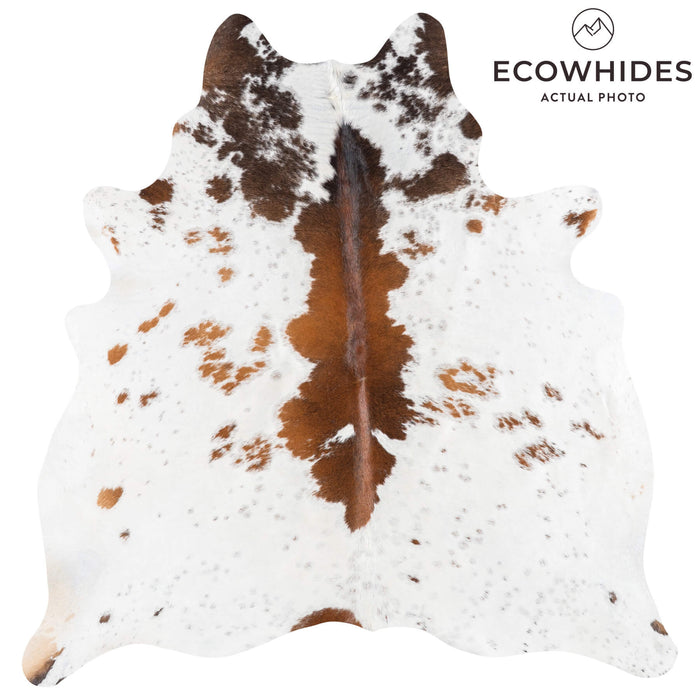 Brazilian Chocolate and White Cowhide Rug Size 5'11" L x 5'8" W 1001