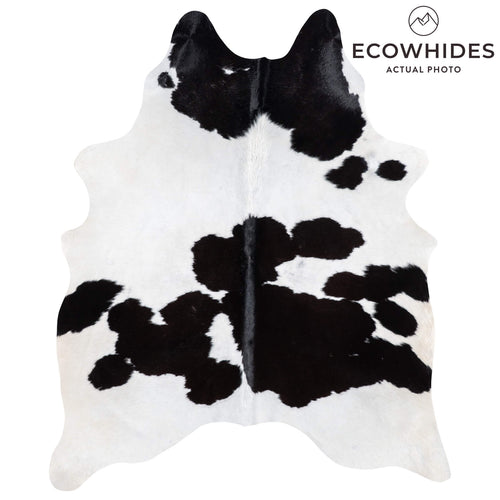 Brazilian Black and White Cowhide Rug Size 6'7" L x 5'7" W 1009